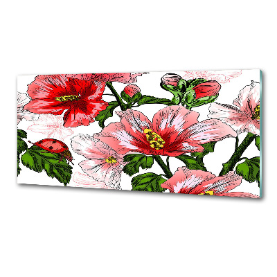 Cooker splashback Hibiscus