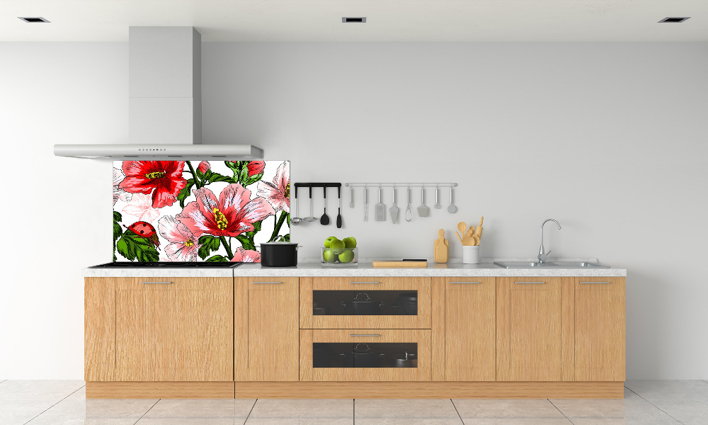 Cooker splashback Hibiscus