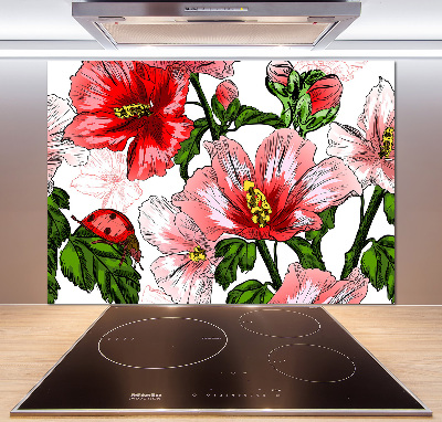 Cooker splashback Hibiscus