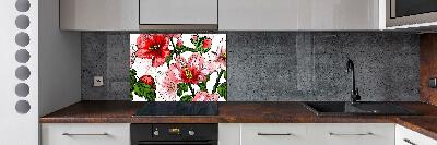 Cooker splashback Hibiscus