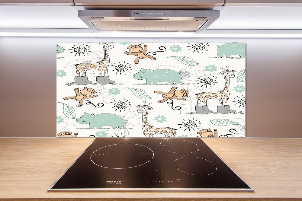 Splashback panel for kitchen Animals