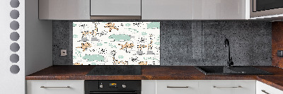 Splashback panel for kitchen Animals