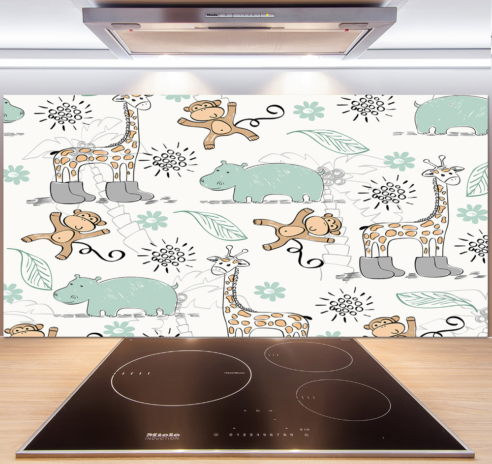 Splashback panel for kitchen Animals