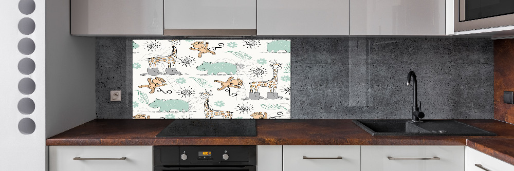 Splashback panel for kitchen Animals