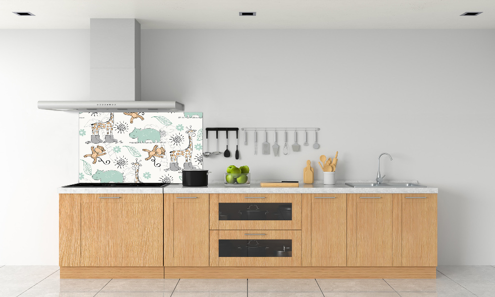 Splashback panel for kitchen Animals