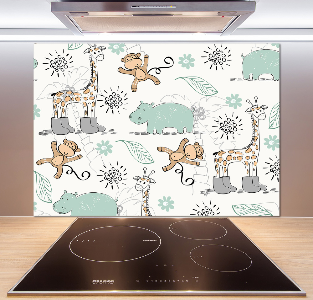 Splashback panel for kitchen Animals