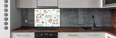 Splashback panel for kitchen Animals