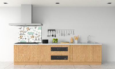 Splashback panel for kitchen Animals