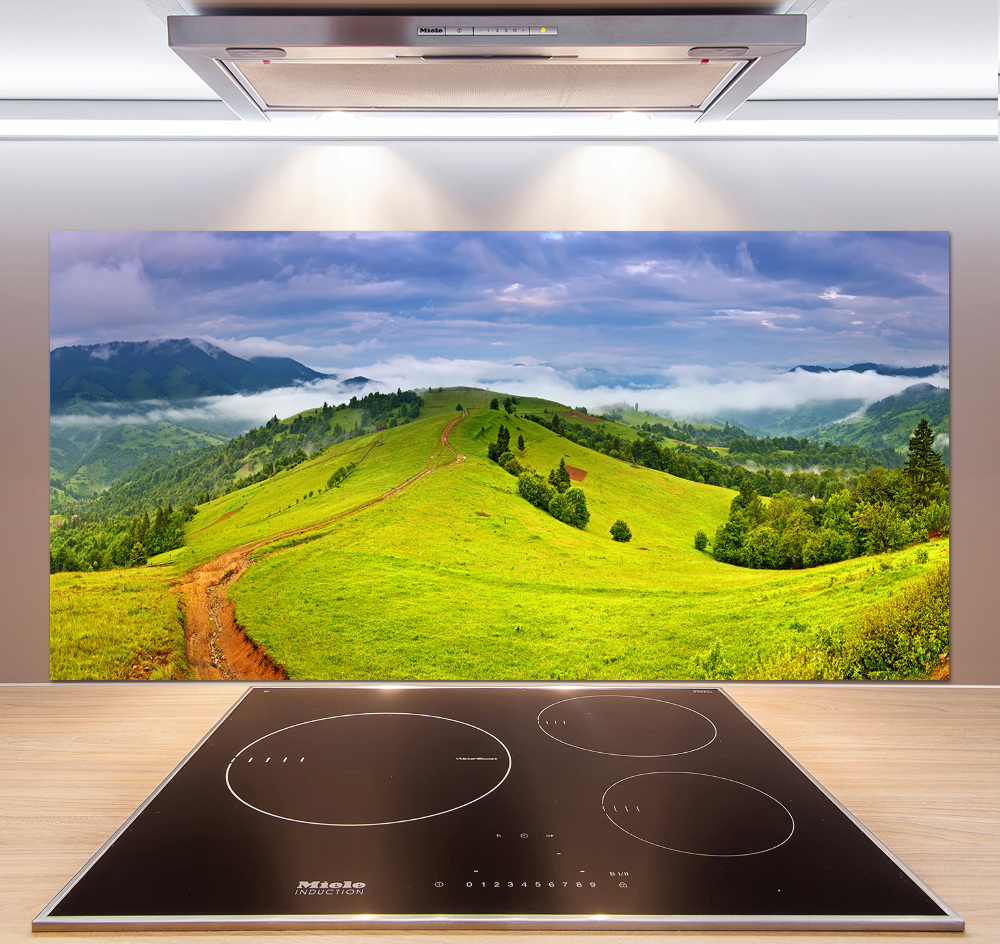 Cooker splashback Green hills