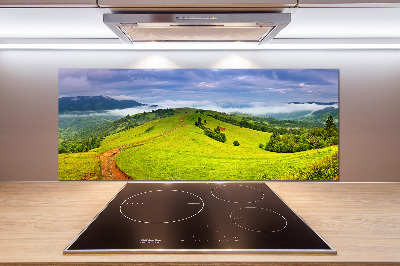 Cooker splashback Green hills