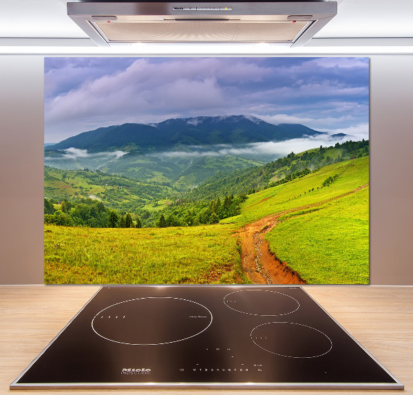 Cooker splashback Green hills