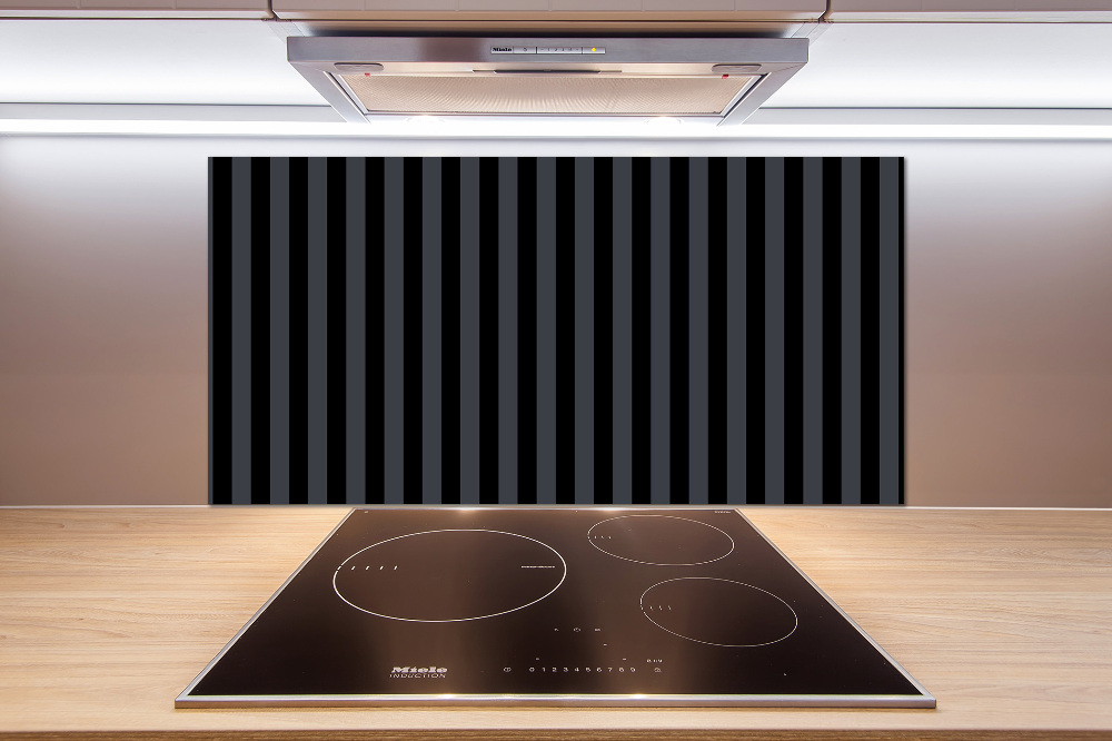 Cooker splashback Black and gray stripes