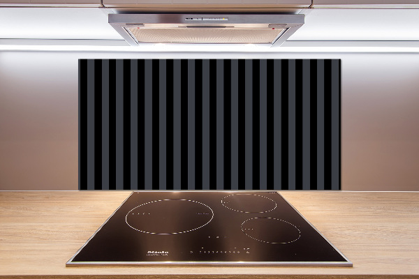 Cooker splashback Black and gray stripes