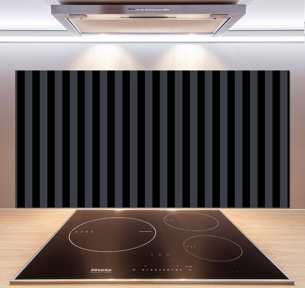 Cooker splashback Black and gray stripes