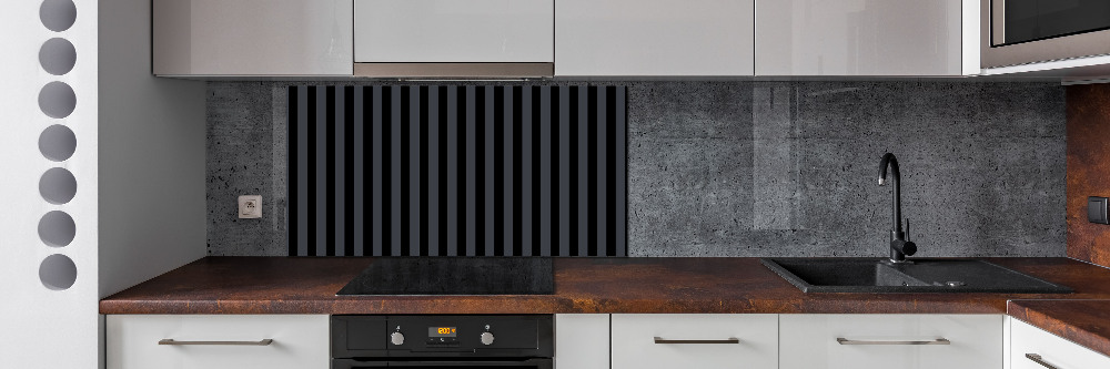 Cooker splashback Black and gray stripes