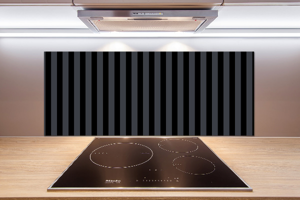 Cooker splashback Black and gray stripes