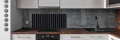 Cooker splashback Black and gray stripes