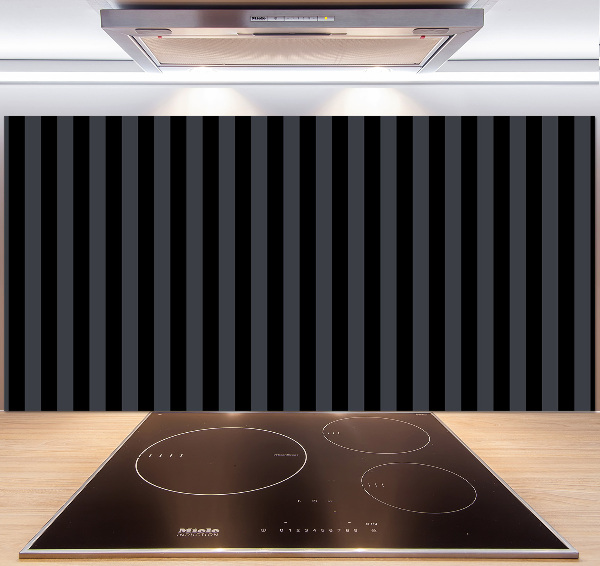 Cooker splashback Black and gray stripes