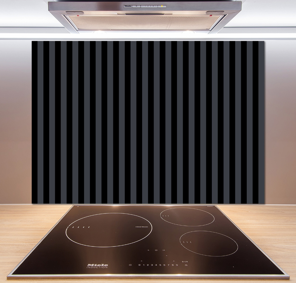 Cooker splashback Black and gray stripes