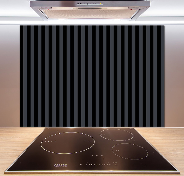 Cooker splashback Black and gray stripes