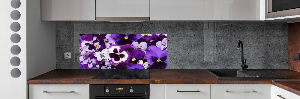 Cooker splashback Pansies