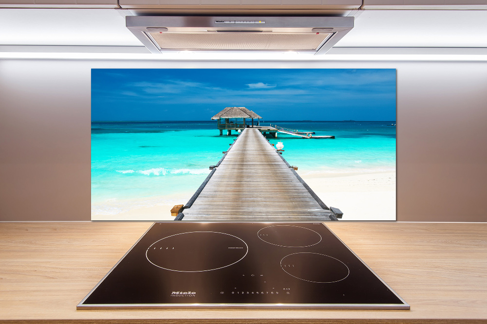 Cooker splashback Wooden pier