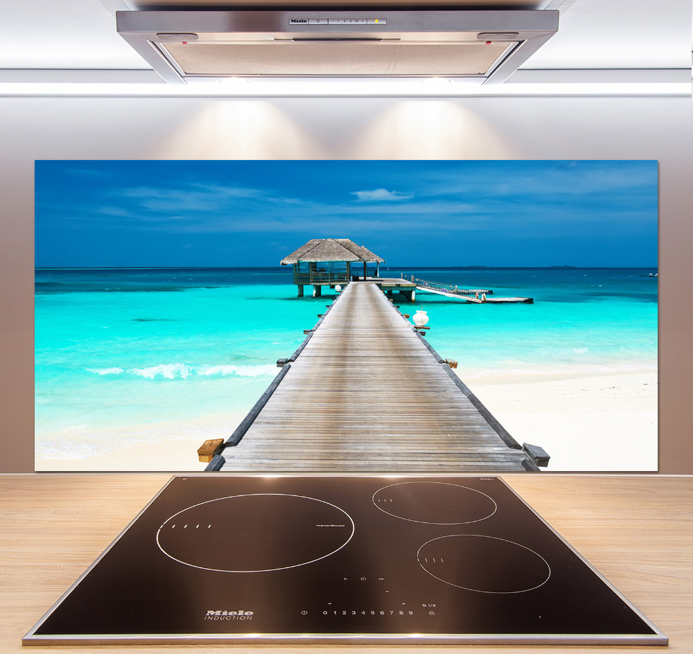 Cooker splashback Wooden pier