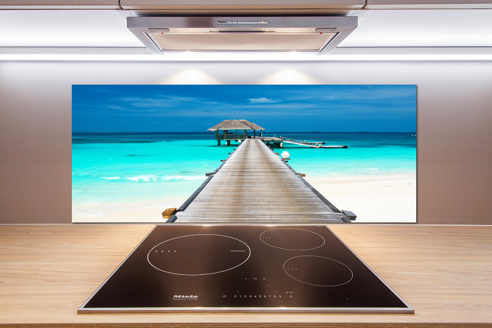 Cooker splashback Wooden pier