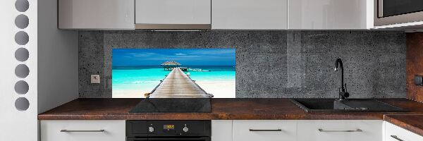 Cooker splashback Wooden pier