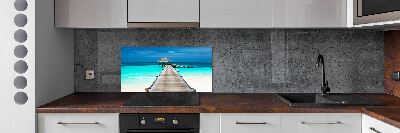 Cooker splashback Wooden pier