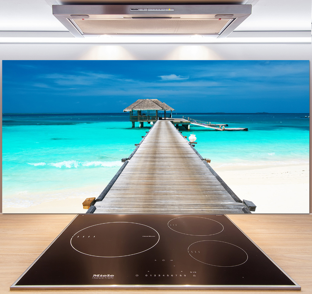 Cooker splashback Wooden pier