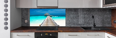 Cooker splashback Wooden pier