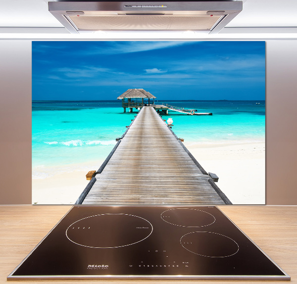 Cooker splashback Wooden pier