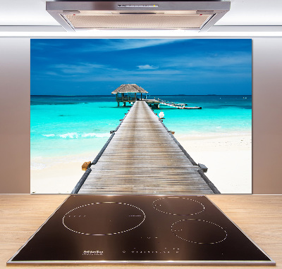 Cooker splashback Wooden pier