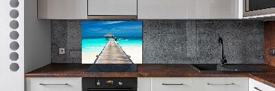 Cooker splashback Wooden pier