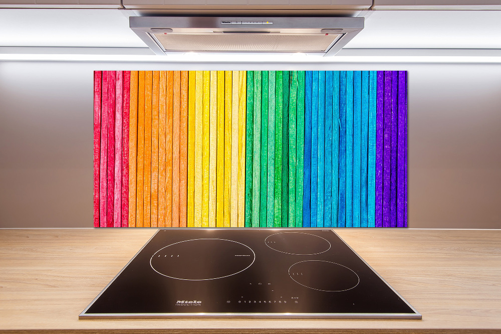 Cooker splashback Colorful stripes