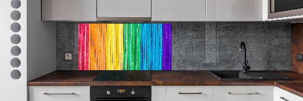 Cooker splashback Colorful stripes