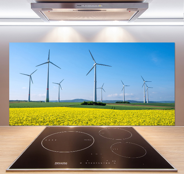 Cooker splashback Windmills in the field