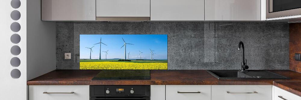 Cooker splashback Windmills in the field