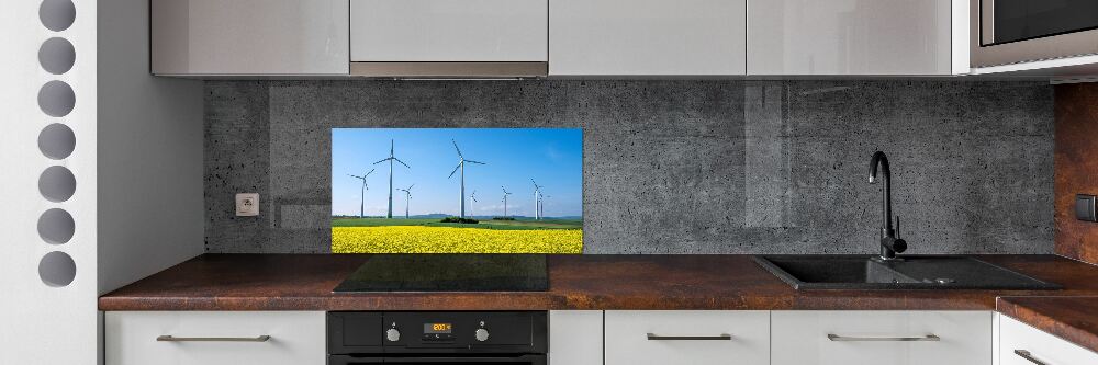 Cooker splashback Windmills in the field