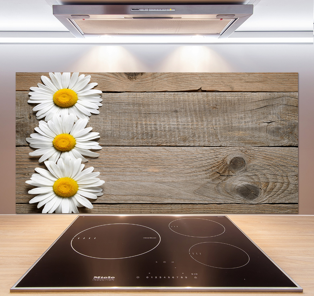 Cooker splashback Daisy wood