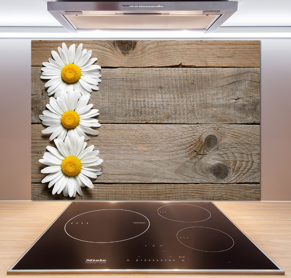 Cooker splashback Daisy wood