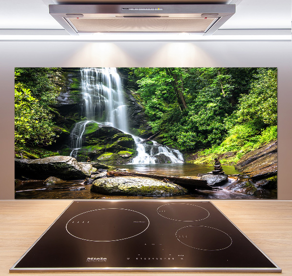 Cooker splashback Waterfall in the forest