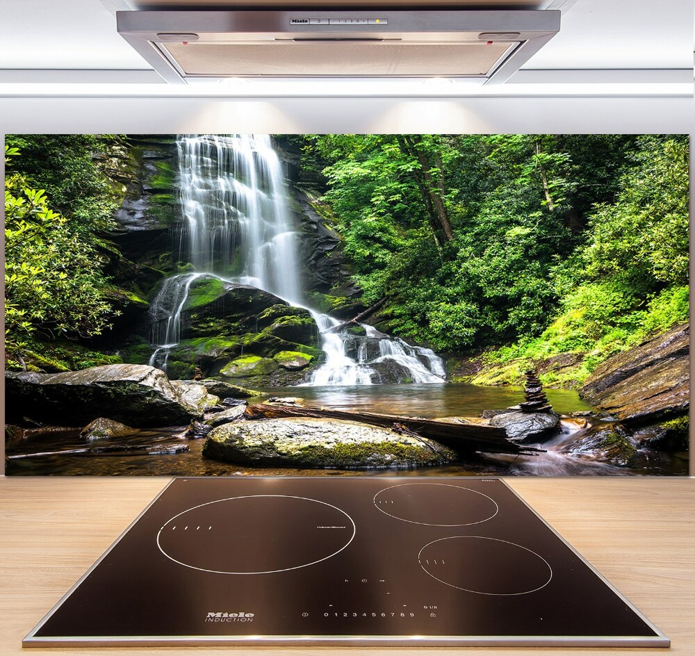 Cooker splashback Waterfall in the forest