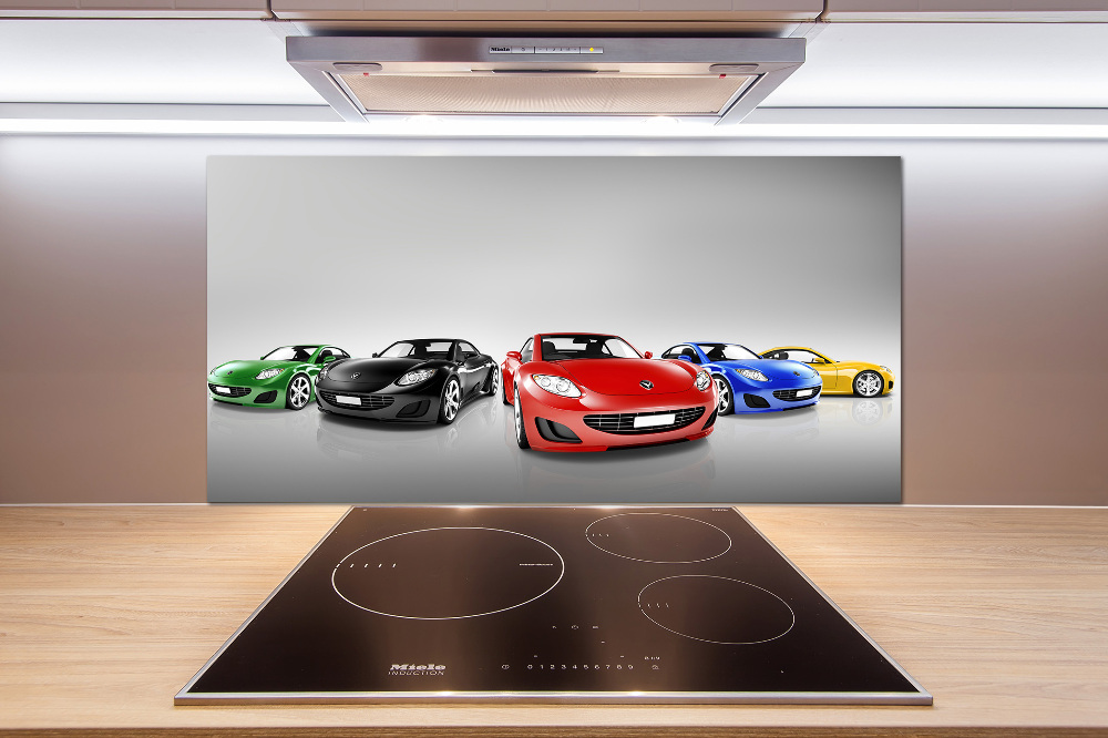 Kitchen splashback Colorful cars