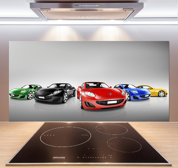 Kitchen splashback Colorful cars