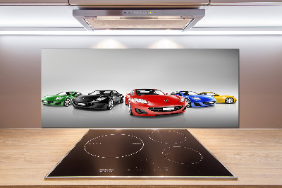 Kitchen splashback Colorful cars