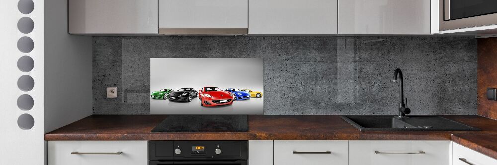 Kitchen splashback Colorful cars