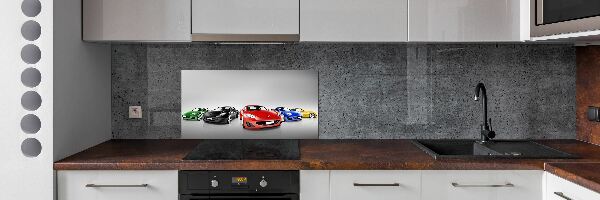 Kitchen splashback Colorful cars