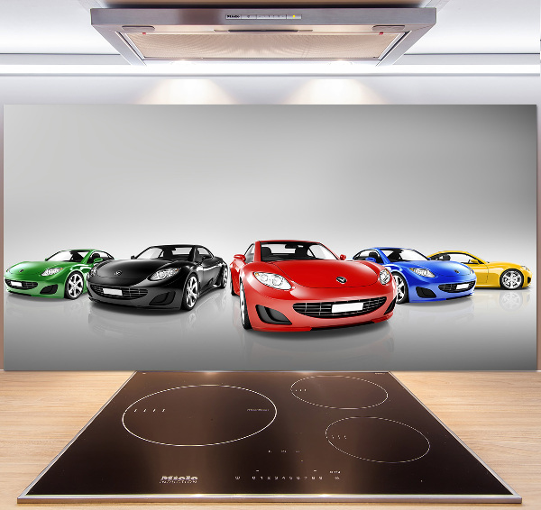 Kitchen splashback Colorful cars